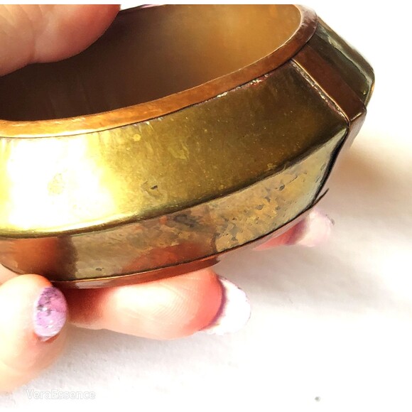 Vintage 1990s Bangle Bracelets Set Of 3 Copper Brass Metals - Picture 11 of 12